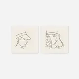 Alex Katz, Two works from the Gloria suite, 2005, etching on Ingres