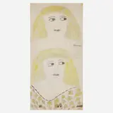 Lee Godie, Figures, crayon and pen on board