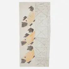 Building (John Hancock Center) by Lee Godie, ballpoint pen and paint on canvas, sold Feb 2025