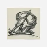 V.M.S. Hannell, Workers, 1940, charcoal on paper