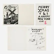 H. C. Westermann, Three works, woodcut on paper, woodcut in colors on paper, bound printed paper, ink on paper