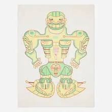Karl Wirsum, Wade 'N' C Policy, 1983, lithograph in colors on Arches