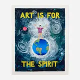 Jonathan Borofsky, Art is for the Spirit, 1989, screenprint in colors with hand-painted elements