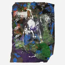 Untitled by Sam Gilliam, 1984, mixed media on brown paper, sold Feb 2025
