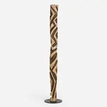 Steve Jensen, Untitled (Sculpture), carved and stained pine, painted steel