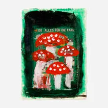 Chris Martin, Alles für die Fans, 2008, acrylic and collage on canvas