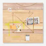 Michael St. John, Country Life, 2013, acrylic, found object assemblage and polymers on canvas