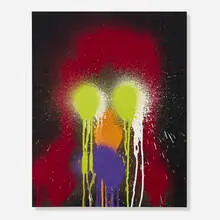 Katsu, Royalty 6, 2018, atomized enamel on acrylic primed canvas