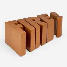 Nancy Dwyer, FIRE!, 1990, mahogany veneer, plywood construction and metal hardware