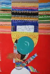 Narendra Pal Singh, Two Worlds Between Two Circles, Acrylic on canvas