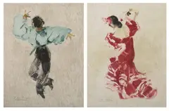 Roc Riera Rojas, Untitled, DANCERS: TWO WORKS, each signed in pencil lower left