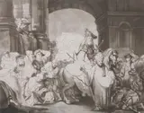 Johann Elias Haid, The Triumph of Mordecai, Etching and aquatint