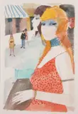 Charles Levier, Dans la Rue, Watercolor and ink on paper