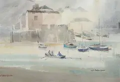 Sybil Mullen Glover, The Harbor, Watercolor on paper