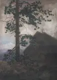George Elbert Burr, Evergreen with Craggy Rock
