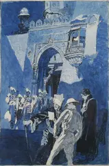 Joseph Clement Coll, The Gatekeeper, THE GATEKEEPER, watercolor and ink on paper