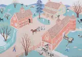 Richard Floethe, The Farmyard in Spring, Gouache on paper