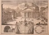 Alessandro Specchi, Piazza e tempio di Santa Maria della rotonda gia l'Antico Pantheon, Engraving, published by Dominico de Rossi and Matteo Gregorio Rossi
