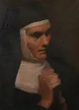 Henrietta Jane Osborne, Portrait of a Nun, Work is oil on canvas mounted on board
