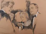 Sketch of John F by American School, Charcoal heightened with white, sold Nov 2008