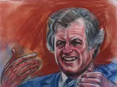 Freda Reiter, Ted Kennedy, Pastel on paper