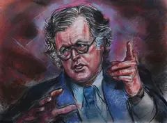 Freda Reiter, Ted Kennedy, Pastel on paper