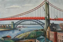 Abraham Harriton, Triboro Bridge, Oil on canvas