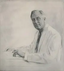 Oskar Stössel, Franklin Delano Roosevelt, Etching