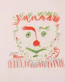 Pablo Picasso, Portrait in Red and Green, Color lithograph