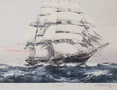 Jack Spurling, Cutty Sark, Color lithograph.