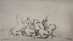 Stephen Csoka, Horsemen, Etching