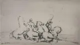 Stephen Csoka, Horsemen, Etching