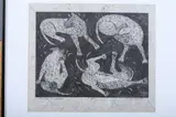 Jan Heath, My Dogs Has Fleas, Woodblock print
