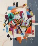 Yankel Ginsburg, Playing Cards, Color lithograph on paper