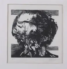 Portrait of Blake by Leonard Baskin, Wood engraving on paper, sold Dec 2008