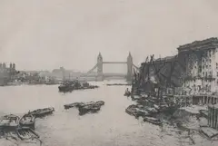 Tower Bridge by Luigi Kasimir, Etching, offered Dec 2008