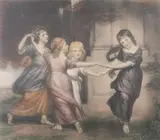 George Romney, Children of Earl Gower, Mezzotint, signed George P James