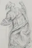Continental School, Man Holding Book, MAN HOLDING BOOK, pencil drawing