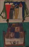 Bedroom View by American School, Watercolor on paper, offered Dec 2008