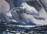 Ian McIver, Stormy Coastline, Watercolor