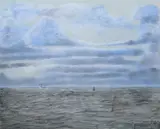 J. Eugene Gardner, Buoy in Chesapeake Bay, Pastel on paper