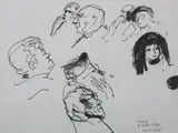 Aaron Sopher, Audience of Center Stage, Ink on paper