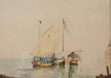 Dg Coleman, Going Ashore, Watercolor on paper