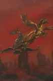 Surreal Chariot by American School, Pastel on paper, sold Dec 2008
