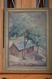 House in the Trees by American School, HOUSE IN THE TREES, oil on canvas, offered Dec 2008