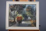Maria P. Palacios, Horsedrawn Carriage, Oil on canvas