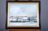 Franz Schlitz, Winter Landscape, Oil on canvas