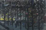 Sunset View Through the Trees by Continental School, Oil on canvas, sold Dec 2008