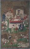 Anonymous, Deity and Daoist Dignitaries, Two ink and color on paper