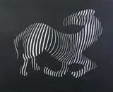 Zebra by Victor Vasarely, Color silkscreen, sold Feb 2009